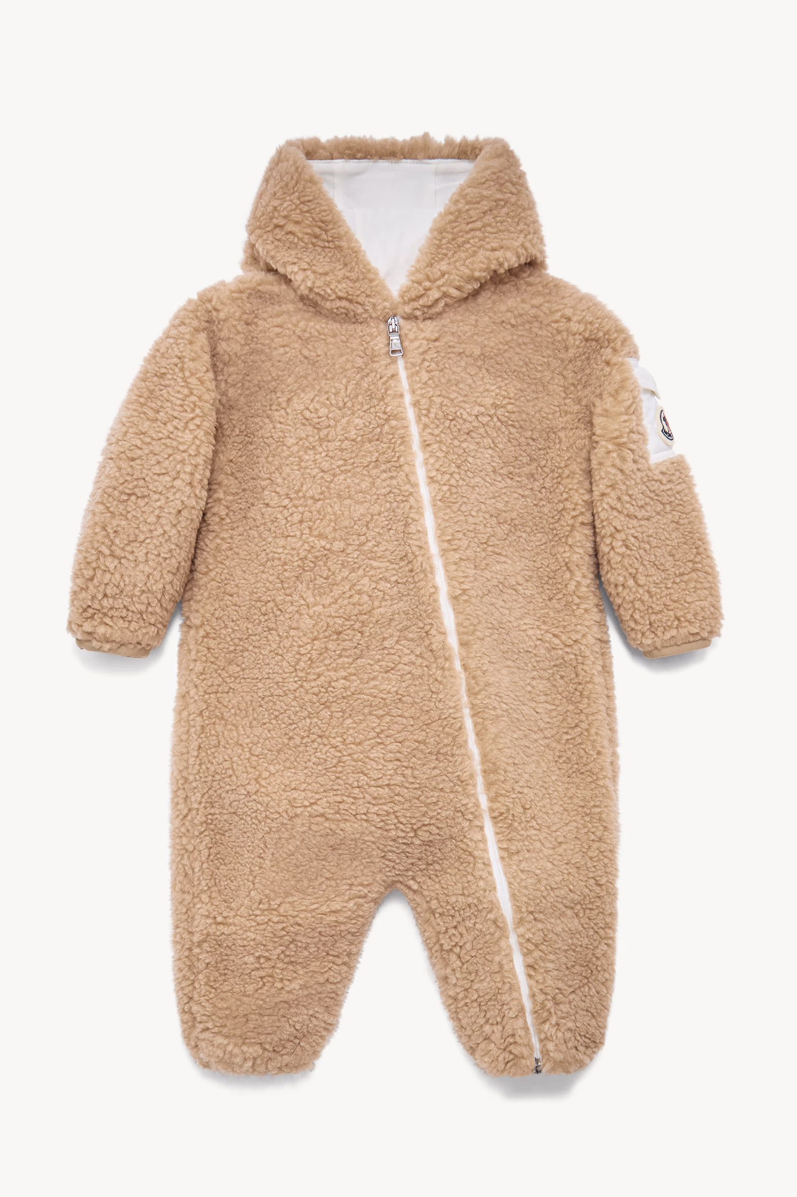 Teddy Hooded Baby Grow Gender Neutral Beige Moncler 0